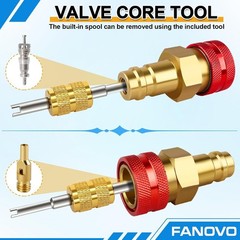 R1234yf to R134a Quick Coupler Adapter Kit with Valve Core Tool – Safe & Durable