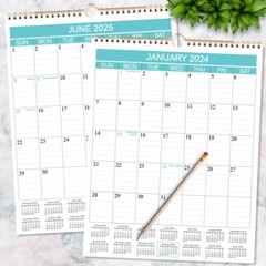 2024-2025 Calendar – Wall from Apr 2024 8.5 inches X 11 inches, Blue