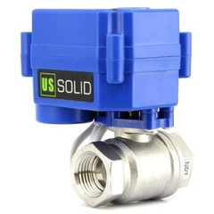 U.S. Solid Motorized Ball Valve 3/4 inch Stainless Steel 9-24V AC/DC