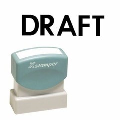 Xstamper 1068 – One-Color Title Stamp, Pre-Inked, “Draft”, Black