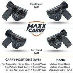 Maxx Carry Inside The Waistband Leather Holster Fits SIG P365 XL. IWB Holster.