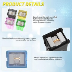 36 Pcs Jcase Box Shaped Fuse Assortment Kit (20A, 30A, 40A, 50A, 60A, 80A)