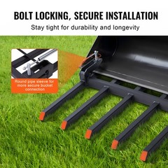 VEVOR Clamp on Debris Pallet Forks to 48″ Bucket 2600 lbs Capacity Heavy Duty