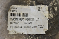 Hardened Flat Washers USS Grade 8 Carbon Steel 20 Pack 1″ 99769 Hardware