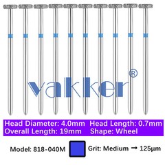 10pc/pk Dental FG Diamond Burs High Speed Barrel Wheel Pear Shape Polishing Burs