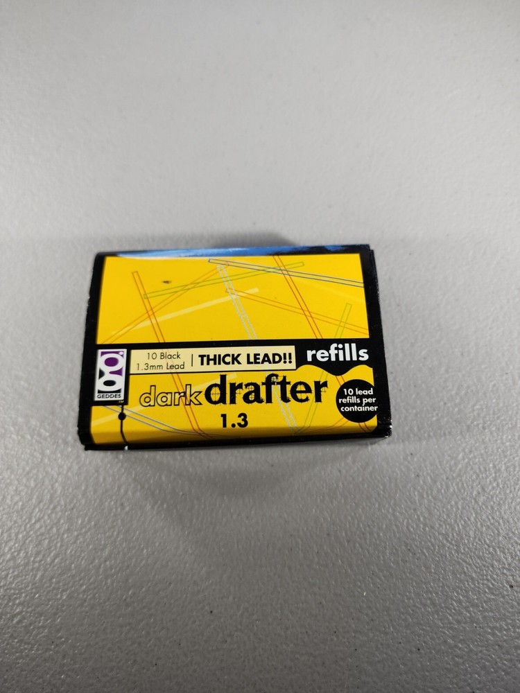 Geddes Dark Drafter 1.3mm Lead Refills 10 Black 35 Containers w/ 10 Lead, 350