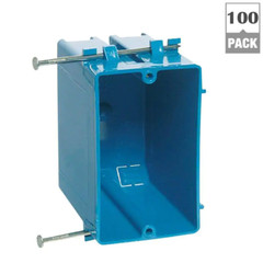 New Work PVC Electrical Outlet Box 100 PIECES 1-Gang 20 cu. in. EZ Install