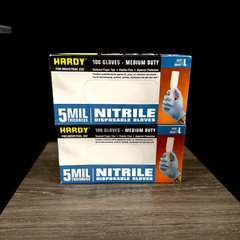Hardy 68497 Nitrile Gloves (5MIL) MEDIUM DUTY 2 BOXES OF 100 SIZE-L