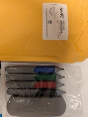 New Genuine Replacement Set: Smart Board Pens and eraser, red blue black green