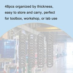 Compatible M10×16MM Steel Shim Washer Set 48Pcs – Precision Thin Shim/Flat