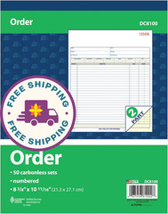 Order Book, 2-Part, Carbonless, White/Canary, 50 Sets per Book