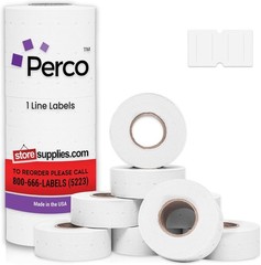 8,000 White Price Labels for 1 Line Guns – Uncoated & Tamper-Resistant