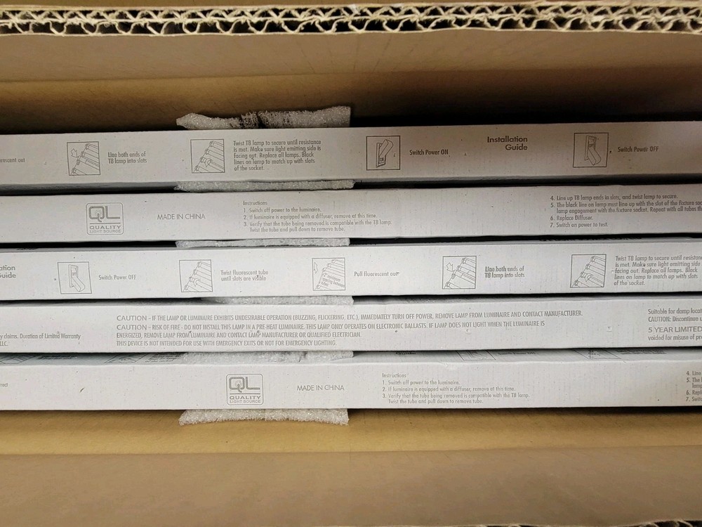 (25-Pack) 15W 4ft LED T8 Tube Lamp Light Bulb 5000K