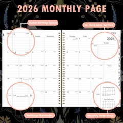 2026 Planner – 2026, Jan. 2026 – Dec. 8.5” x 11”, A4, Black