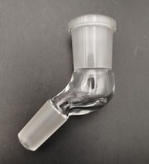 18mm-14mm 45 Degree Angle Glass Ground Joint Attachment Adapter GonG Elbow