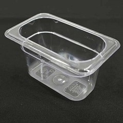 Hakka 6 Pack 1/9 Size Polycarbonate Food Pan 4″ Deep Clear Storage Prep Pans