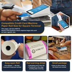 Vonlyst Receipt Paper Roll for Square Terminal Credit Card Machine (20 rolls)