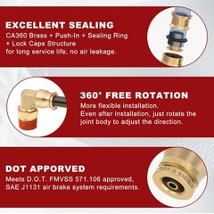 5/32″ Quick Push to Connect Fittings Brass 90 5/32″OD Ã— 1/8″NPT Thread, Gold