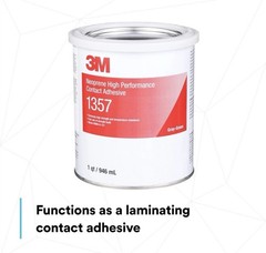 3M Neoprene High Performance Contact Adhesive 1357, Gray-Green, 1 Quart Can