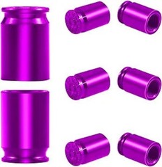 6-Pack Universal Bullet Valve Stem Caps, Aluminum Alloy Du Color: 6 PCS Purple