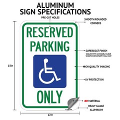 Sign with Letter P Heavy Gauge Aluminum Parking Sign Rust Proof