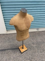 Vintage Brown Burlap Eddie Bauer Adult Male Dress Form Mannequin Body Torso Rare