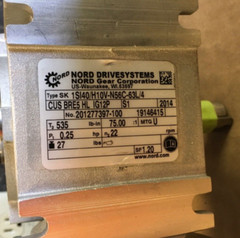 Nord SK63L/4 CUS BRE5 HL IG12P, .18kW(0.25HP) 1680RPM, 230/460V Motor