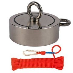500 – 1300Lbs Pull Force Double Sided Strong Fishing Magnet Kit Rope Carabiner