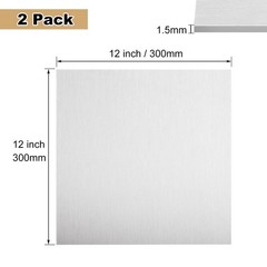 2 Pack 5052 H32 Aluminum Metal Sheet 12x12x1/16 Inch Flat Plain Thin Aluminum