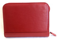 Franklin Covey Classic Red Soft Leather Zip Around Ring Binder Planner 8.5″ NEW