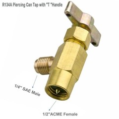 New A/C Brass Refrigerant Tank Adapter CAN TAP Dispensing Thread Valve 1/2″ ACME
