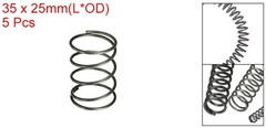 5Pcs Compression Spring 25mm OD 1.6mm Wire Size 35mm Free Length Silver Tone