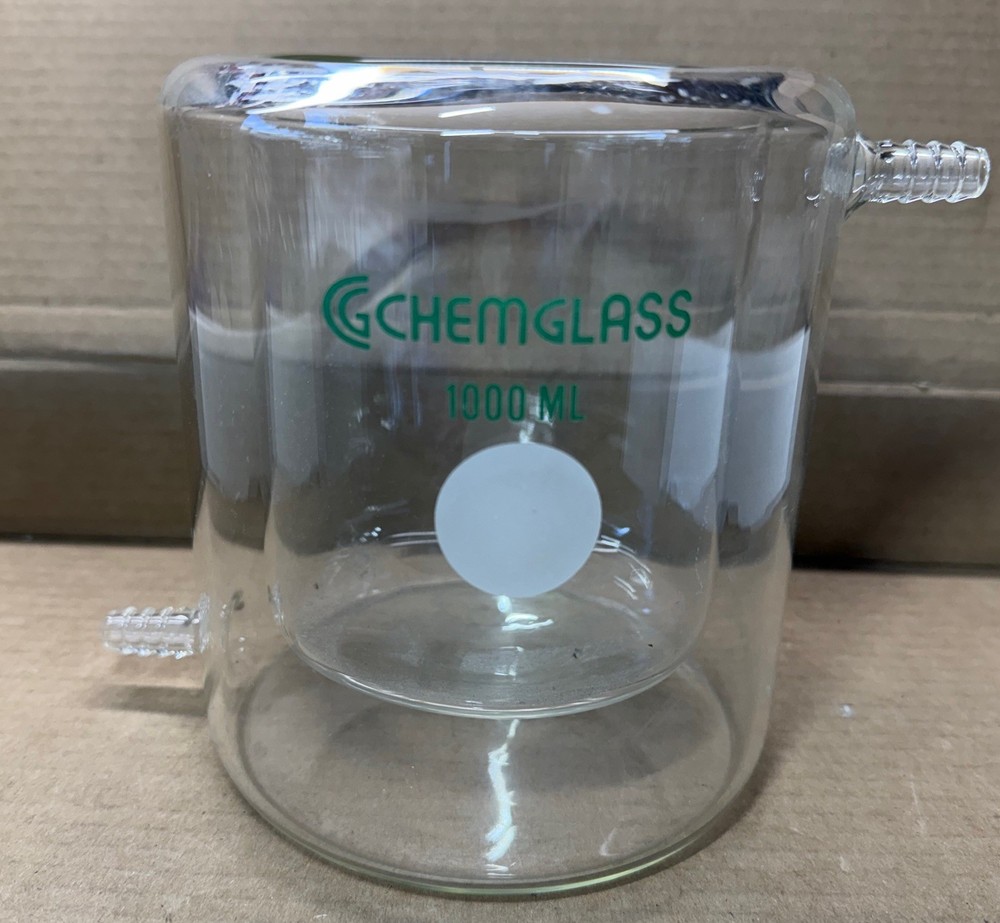 Jacketed Reaction Beaker, Conical Bottom, 1000 mL, ChemGlass, CG-1103-05