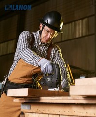 LANON Full Brim Hard Hat, OSHA Construction Work Approved, Charcoal Gray Design,