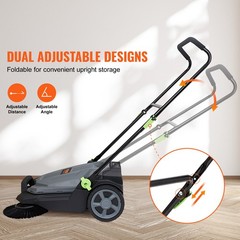 VEVOR Walk-behind Hand Push Floor Sweeper 25.6″ Width 5 Gallon Waste Container