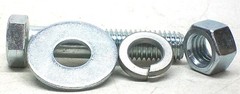 Lot of 12 1/2-13 x 2-1/2″ Hex Head Cap Screws Zinc Grade 5 w/ Nuts & Washers