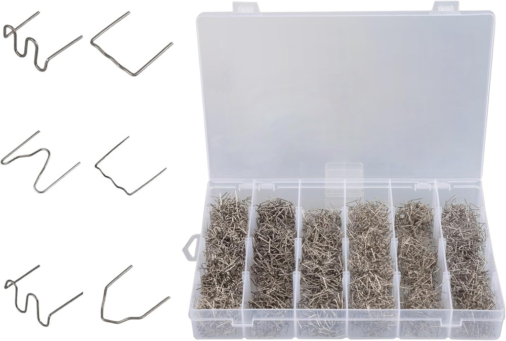 3000 PCS Plastic Welding Staples, 6 Types Hot Staples Welding Rods with Storage