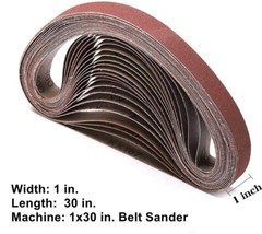 4 x 24″ Sanding Belt 60 80 150 Grit 30 PCS Aluminum Oxide Sandpaper Sanding belt