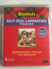 Scotch Self-Sealing Laminating Pouches – Wallet Size 2.5″ x 3.5″ – 5 Pack
