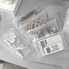 10 Pcs Waterproof Zipper Pouches, Matte Organizing Storage 9X5.5 In, Plastic Bag