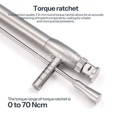 ENTERFANT Dental Implant Torque Wrench Ratchet Stainless Steel Universal 0-70Ncm