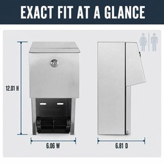 Stylever Commercial Toilet Paper Dispenser – 304 Stainless Steel Double Gray