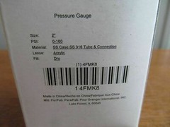 Stainless 2″ Air/Water etc. Pressure GAUGE 1/4″npt 0-160psi SS #4FMK8 (U-75)