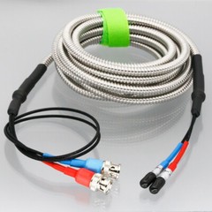 12~40FT BNC Armored Cable For GE Ultrasonic Portable FlowMeter PT868 PT878 PT900
