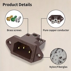 Gold Plated HiFi Power Inlet AC 250V 10A IEC C14 Plug
