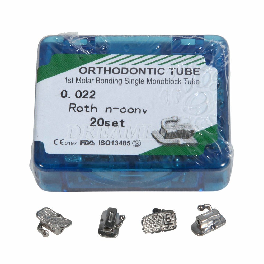 Orthodontic Buccal Tube 1st Molar Roth 0.022 Monoblock Bondable Non-Conv jh*