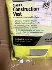 Safety Works One Size Fits Most Yellow High Visibility Construction Vest