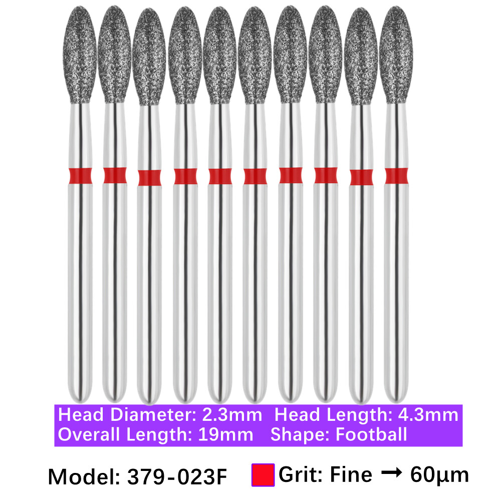 10/pk Vakker Dental Football Egg Diamond Burs Friction Grip High Speed Handpiece