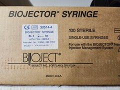 1 CASE, BIOJECTOR SYRINGES for BIOJECT 2000, 100 PER CASE 1CC NUMBER 4