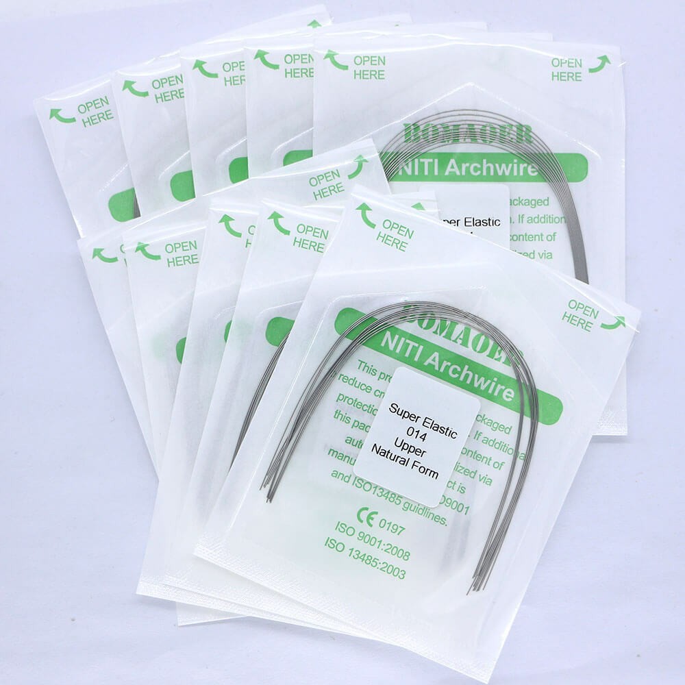 100 Packs Dental Ortho Niti Super Elastic Round Arch Wire Nature Form 014 Upper